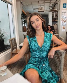 Zimmermann Lulu Panelled Flip Mini Dress Jade Floral Print Size 0 / AU 8 for rent on The Volte - image 2