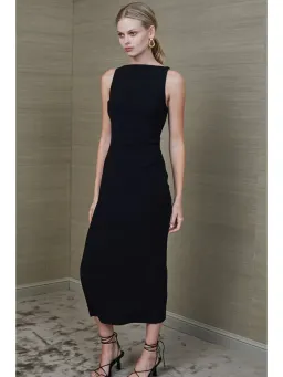 Bec & Bridge Arlette Tuck Midi Dress Black Size AU 6 for rent on The Volte - image 3