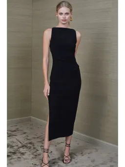 Bec & Bridge Arlette Tuck Midi Dress Black Size AU 6 for rent on The Volte - image 1