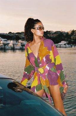 Bamba Titan Shirt Dress Dry Brush Print Size S/M for rent on The Volte - image 6