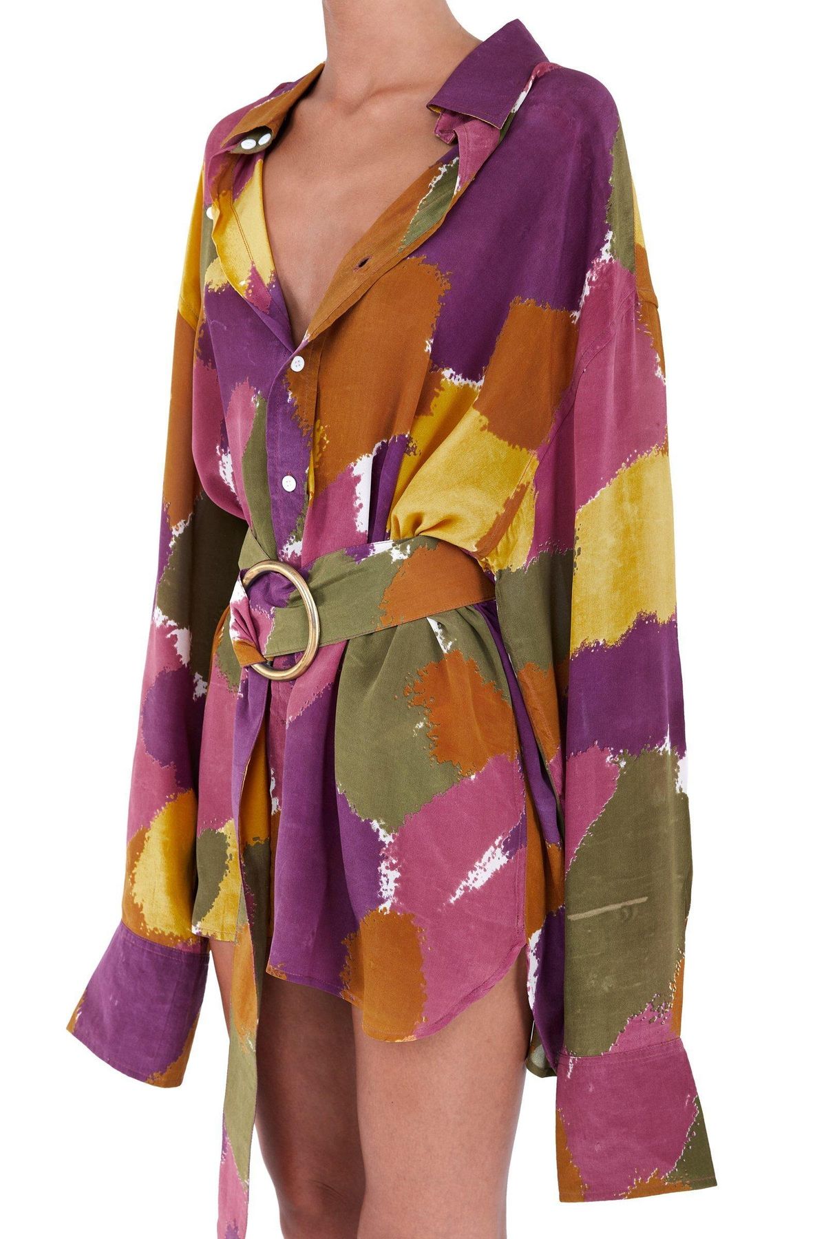 Bamba Titan Shirt Dress in Dry Brush Print Size M/L - Image 2