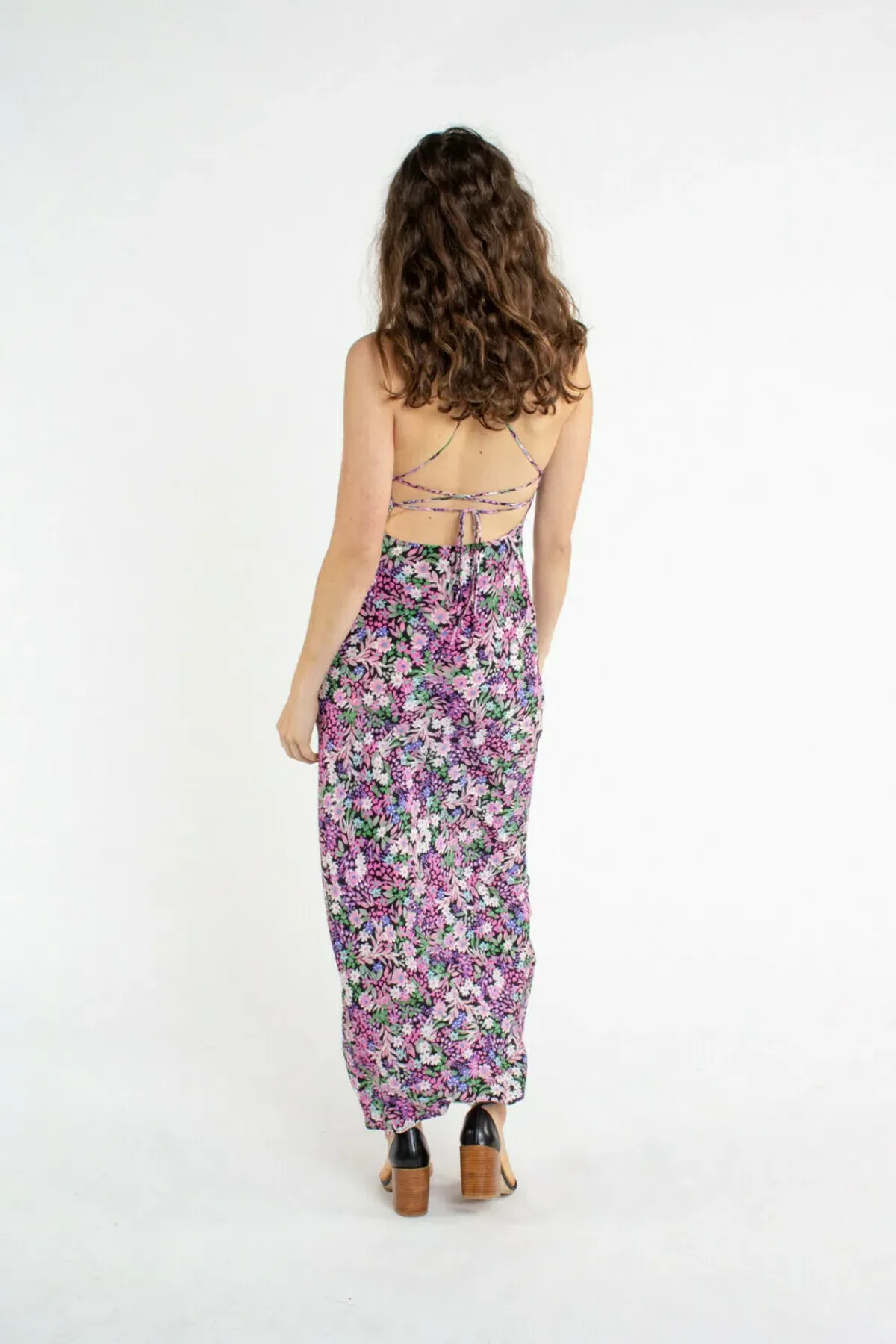 Bec & Bridge Anais Lace Up Midi Dress Print Size 8 - Image 2