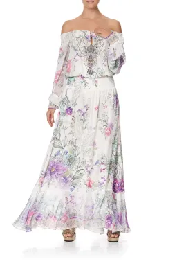 Camilla Off Shoulder Shirred Dress Forever Far Print Size 2 for rent on The Volte - image 1