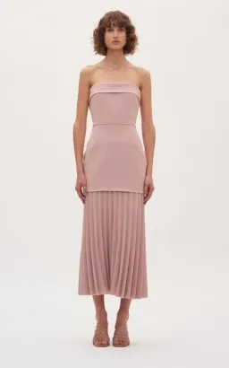 Dion Lee Linear Crepe Pleated Dress Pink Size 10  for rent on The Volte - image 1
