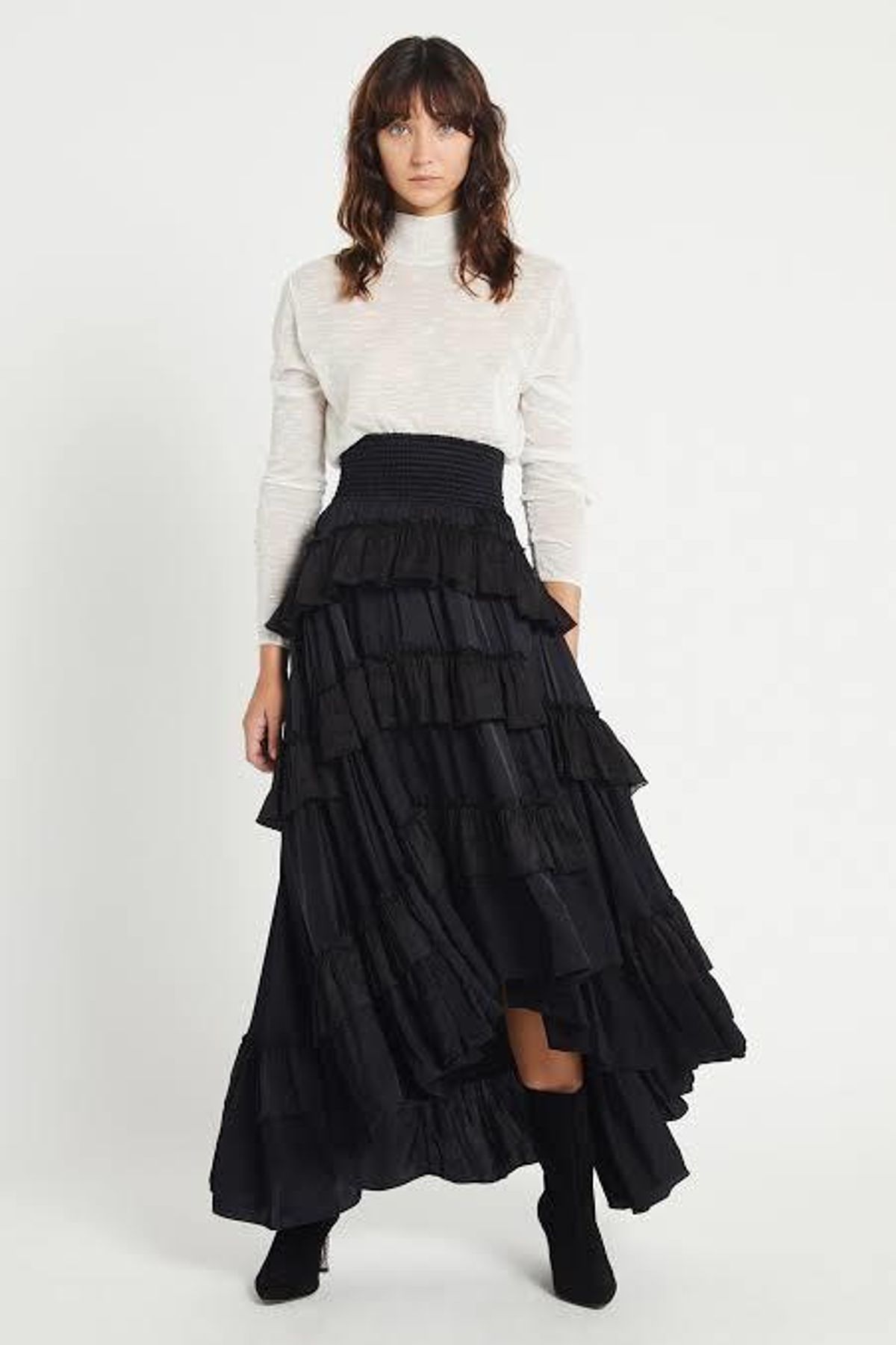 Aje El Paso Tiered Maxi Skirt Black Size 8 - Image 4