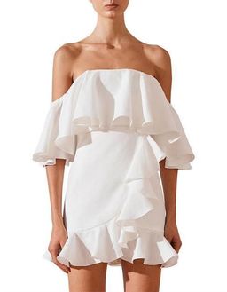 Shona Joy OTS Ruffle mini dress for rent on The Volte - image 2