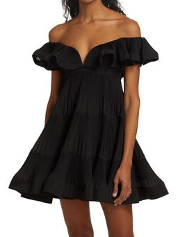 Zimmermann The Lovestruck pleated minidress Black Size 6 for rent on The Volte - image 6