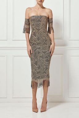 Misha Mirielle Dress Gold Size 6 for rent on The Volte - image 1