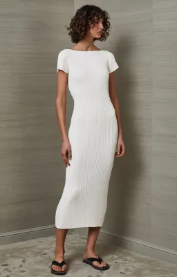 Bec & Bridge Millie Midi Knit Dress White Size 6 for rent on The Volte - image 1