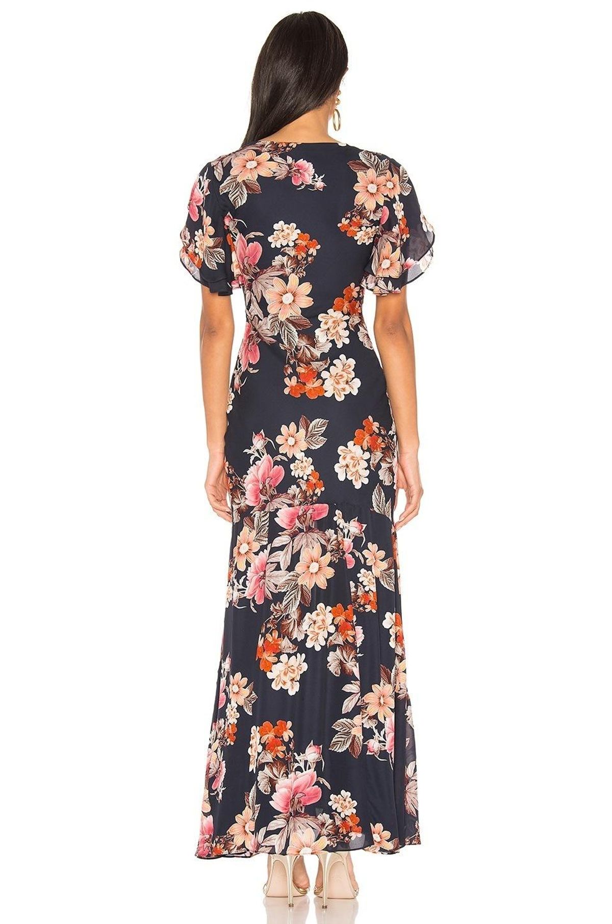 Navy Floral Layered Pintuck Dress  - Image 3