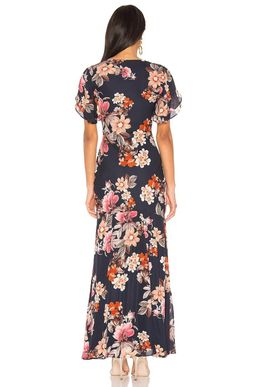 Navy Floral Layered Pintuck Dress  for rent on The Volte - image 3
