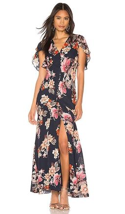 Navy Floral Layered Pintuck Dress  for rent on The Volte - image 1