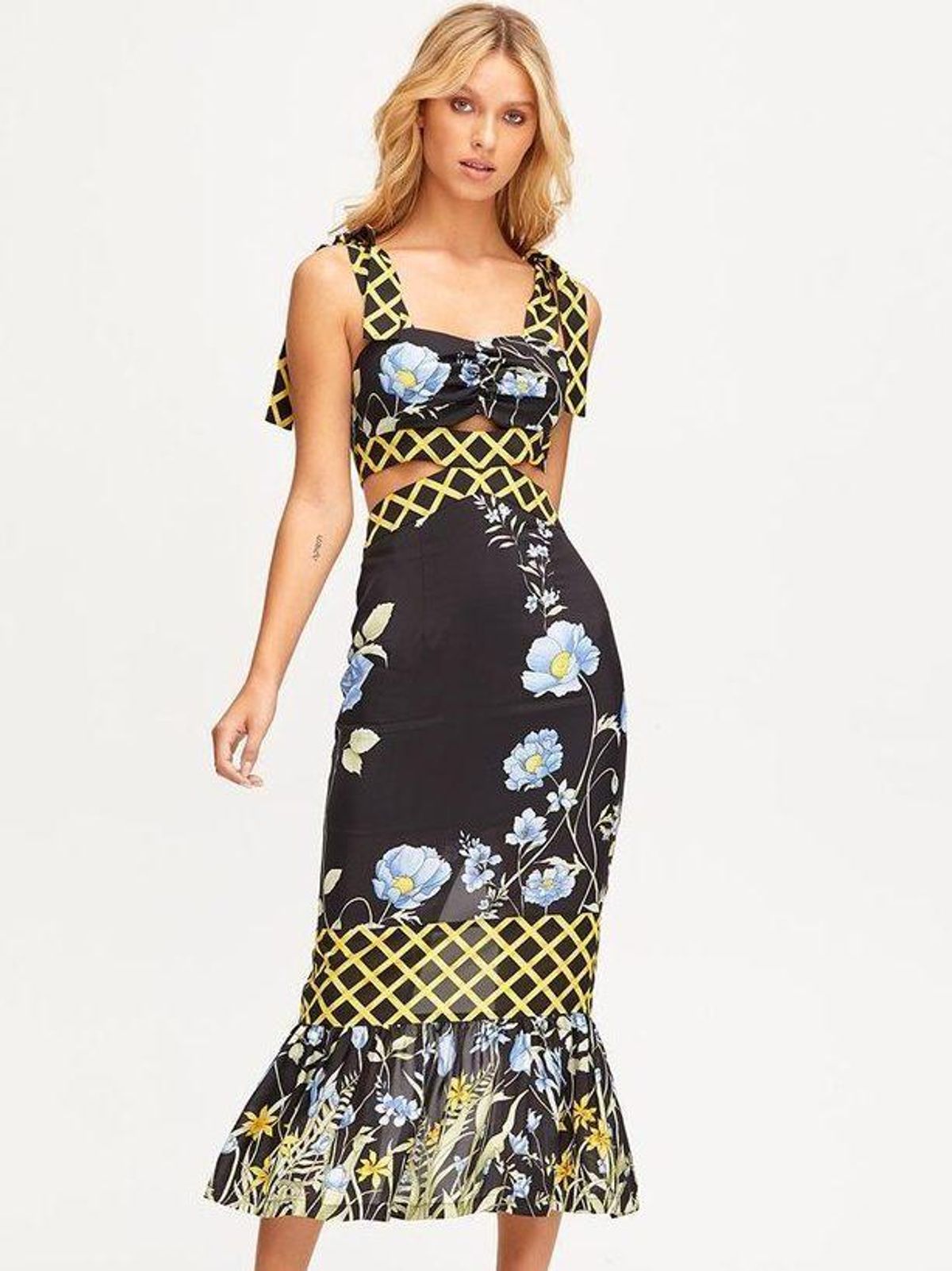 Alice McCall - Flower Girl Midi Strap Dress Black Floral 6 - Image 1