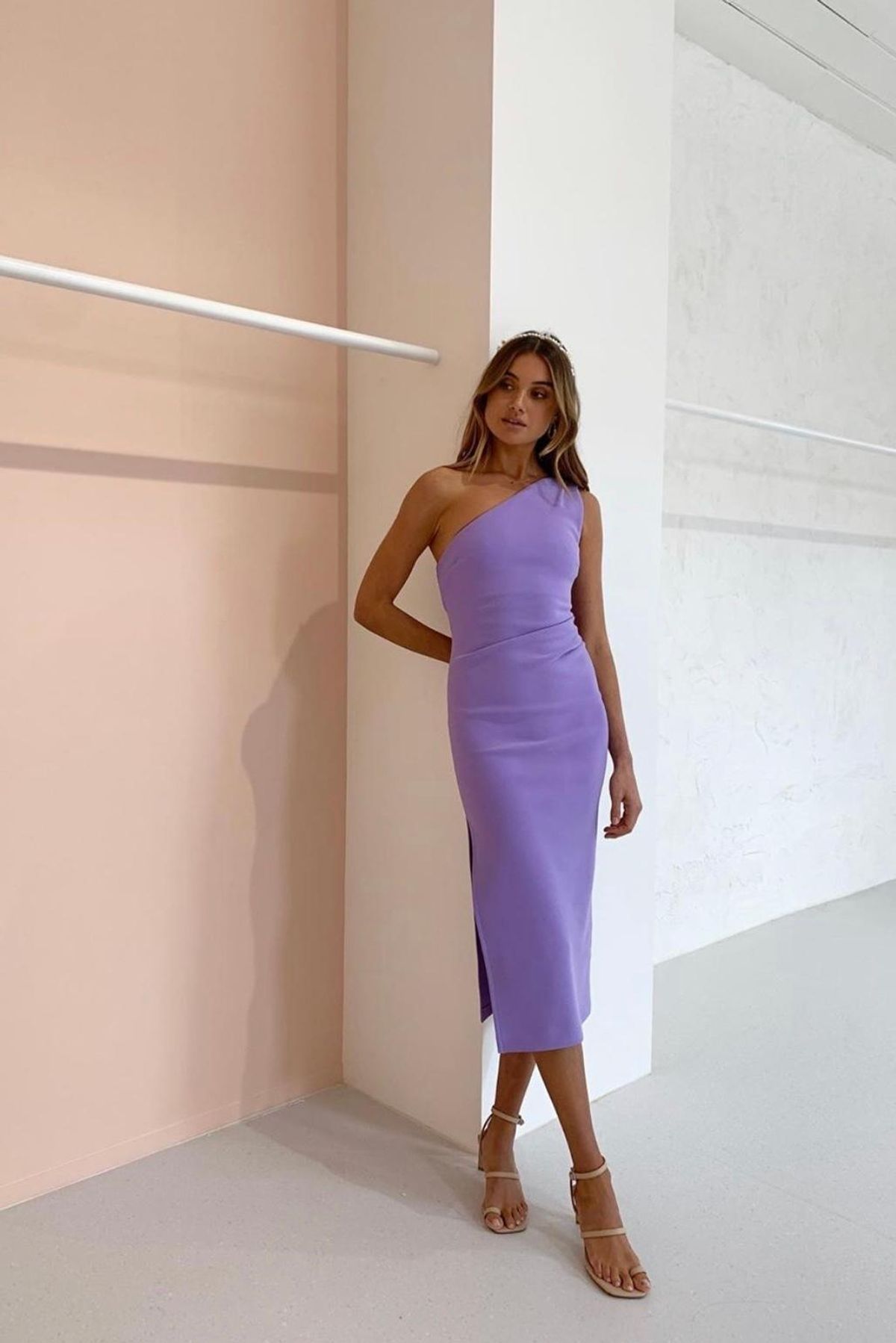 Bec and Bridge Gemma Asym Midi Dress Violet Size 6 - Image 2