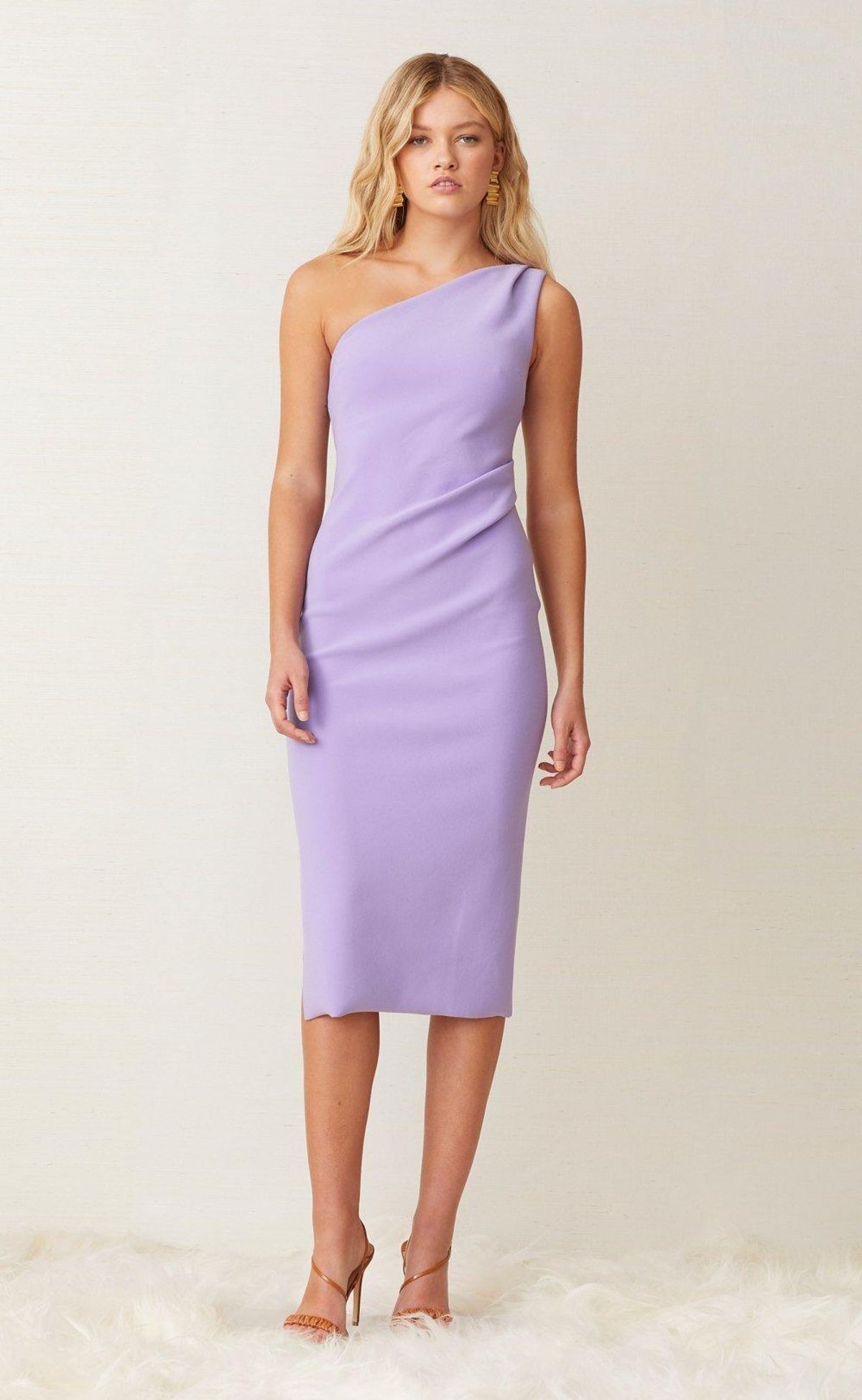 Bec and Bridge Gemma Asym Midi Dress Violet Size 6 - Image 3
