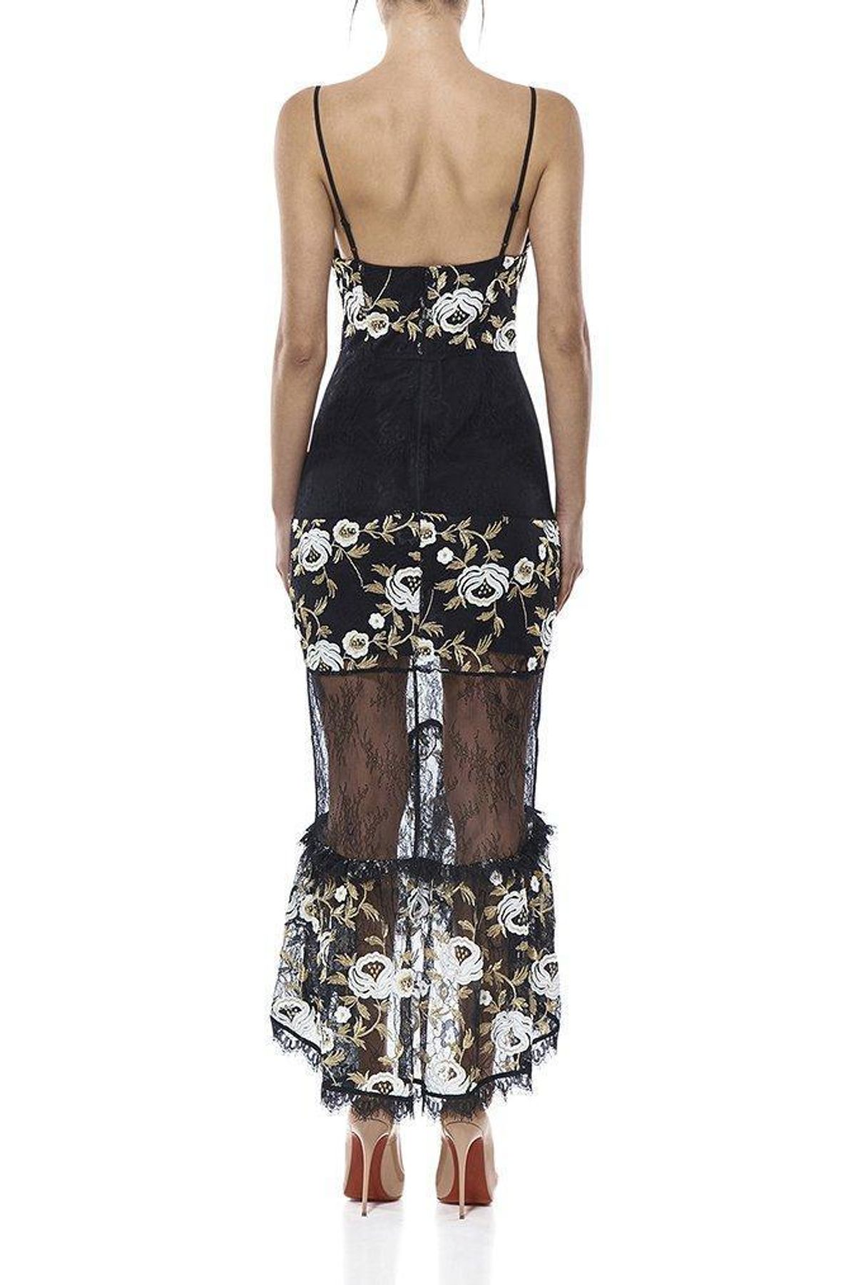 Misha Jacquie Lace Dress Black Size 6 - Image 2