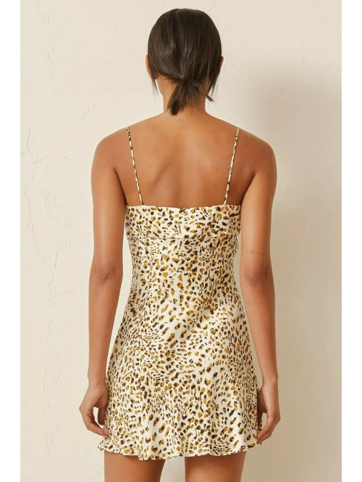 Bec & Bridge Catalonia Mini Dress Leopard Print Size AU 6 - Image 3