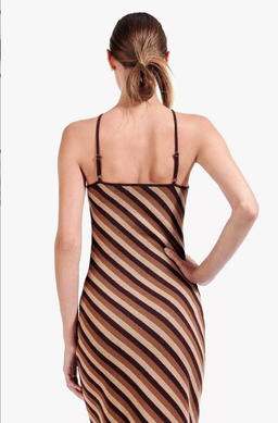 "Staud" Carmel maxi dress, brown diagonal stripe, size small, RRP $320 for rent on The Volte - image 6