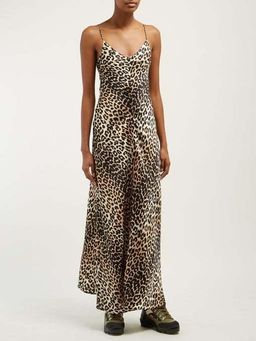 Ganni Stretch Silk Leopard Slip Dress for rent on The Volte - image 1