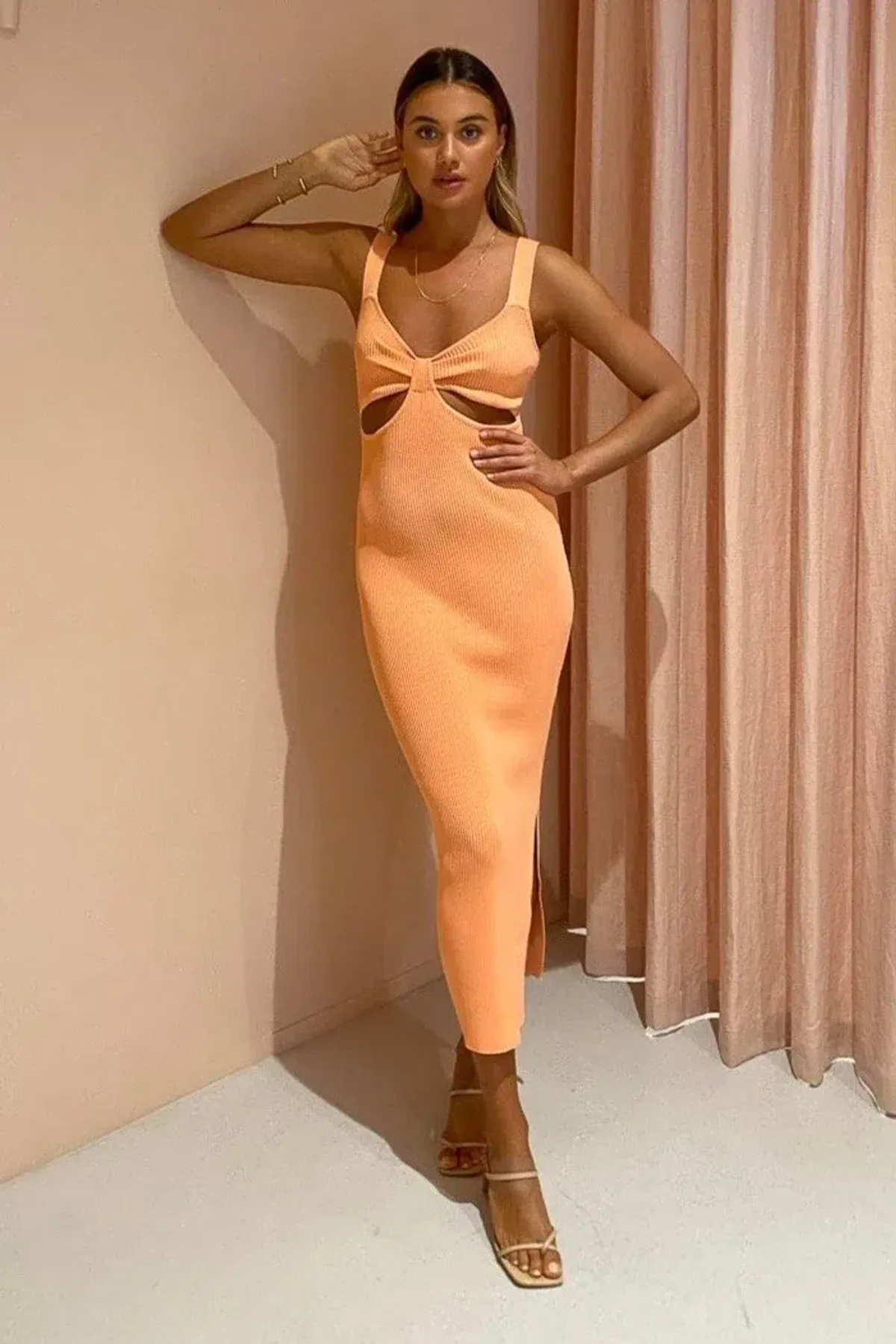 By Nicola Meadow Midi Dress Tangelo Orange Size 12  - Image 5