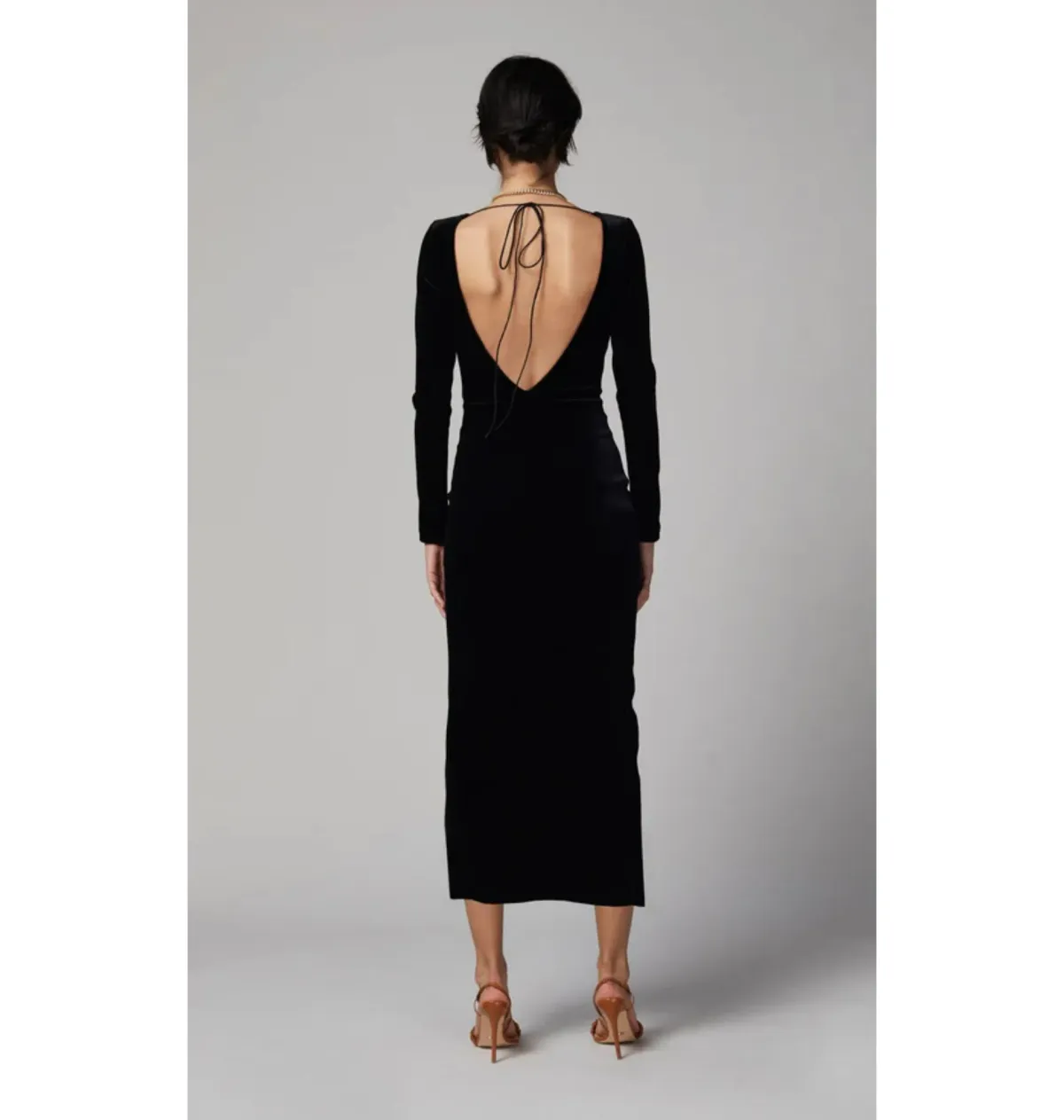 Bec & Bridge Midnight Soiree Long Sleeve Midi Dress in Black Size AU 10 - Image 2