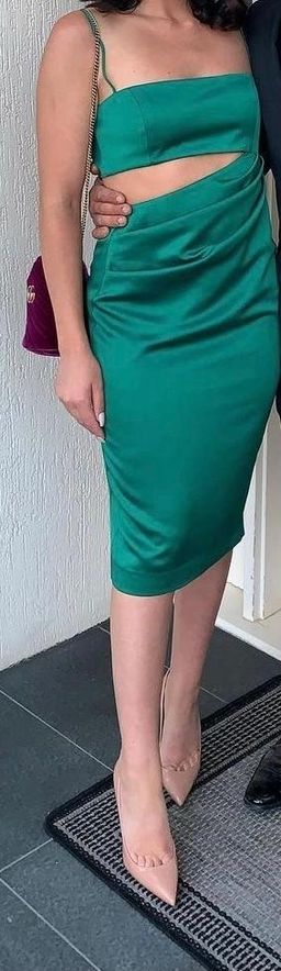MISHA Selena Cutout Midi Dress Emerald Green Size 8 for rent on The Volte - image 3