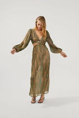 Suboo Ana Cut Out Maxi Dress Multi Green Size 8 for rent on The Volte - image 1
