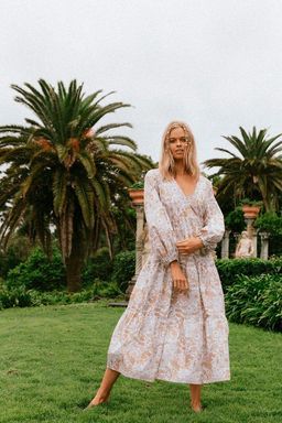 Charlie Holiday Agatha Floral Tiered Cotton Dress Print Size 8 for rent on The Volte - image 6