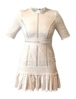 Zimmermann Caravan Embroidered Flip Mini Dress Ivory Size 2 / Au 12 for rent on The Volte - image 2