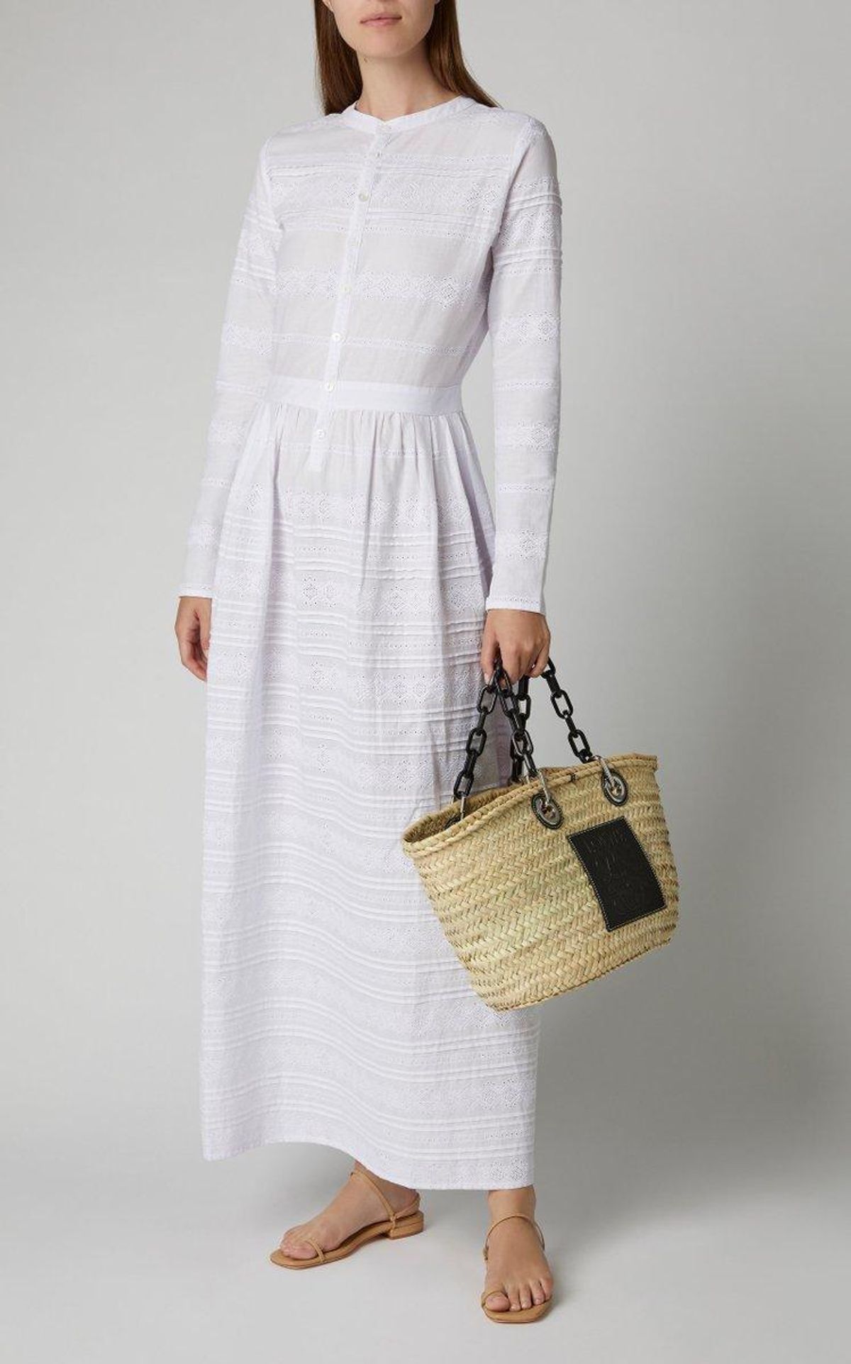 Sir The Label Cotton Elke Pleated Maxi Dress White | AU 10 - Image 3