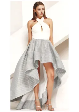 Bronx & Banco Luna Gown Grey/White Size 6 for rent on The Volte - image 1