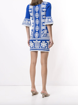 Alice McCall Devotion Jacket Mini Dress Royal Blue Print Size 4 for rent on The Volte - image 3