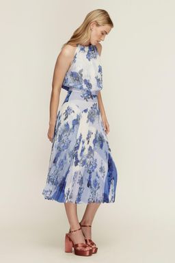 Lover Collage Pleat Midi Dress Size 10 for rent on The Volte - image 2