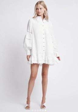 Aje Litus Shirt Dress White Size 14 for rent on The Volte - image 4