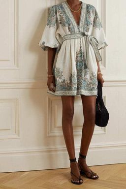 Zimmermann Brighton Paisley Mini Dress Turquoise Paisley Size 6 for rent on The Volte - image 2
