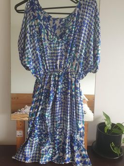 Mademoiselle st barths silk blue cocktail dress for rent on The Volte - image 2