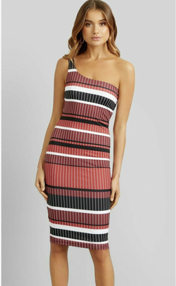 Kookai Diesel One Shoulder Midi Dress Print Size 10 for rent on The Volte - image 2