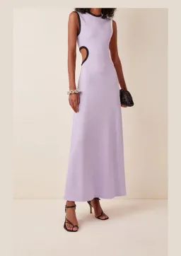 Christopher Esber Fran Cutout Ribbed Knit Dress Purple Size 6 for rent on The Volte - image 1