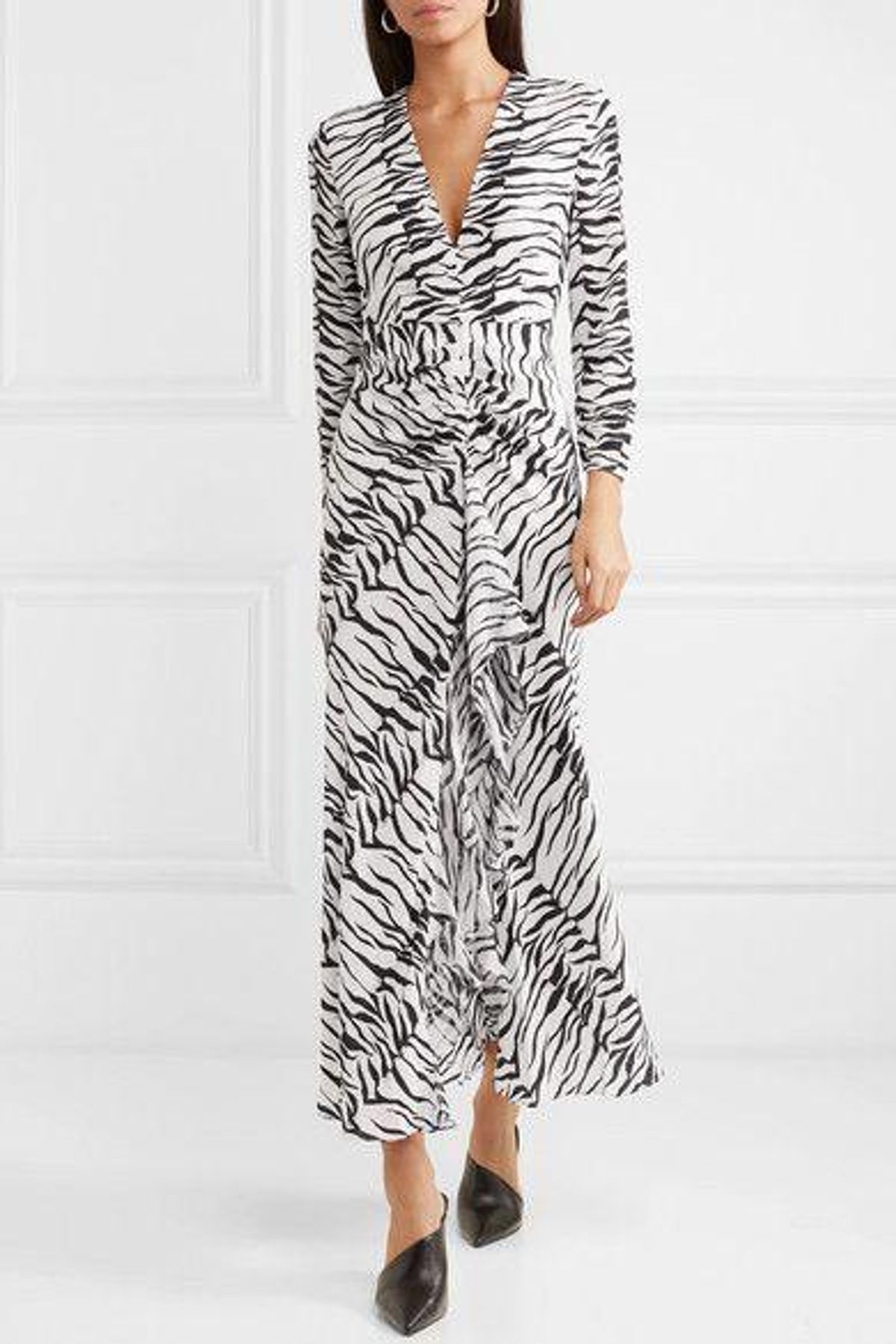 Rixo Open-back Ruffled Animal Print Maxi Dress Size 6 - Image 1