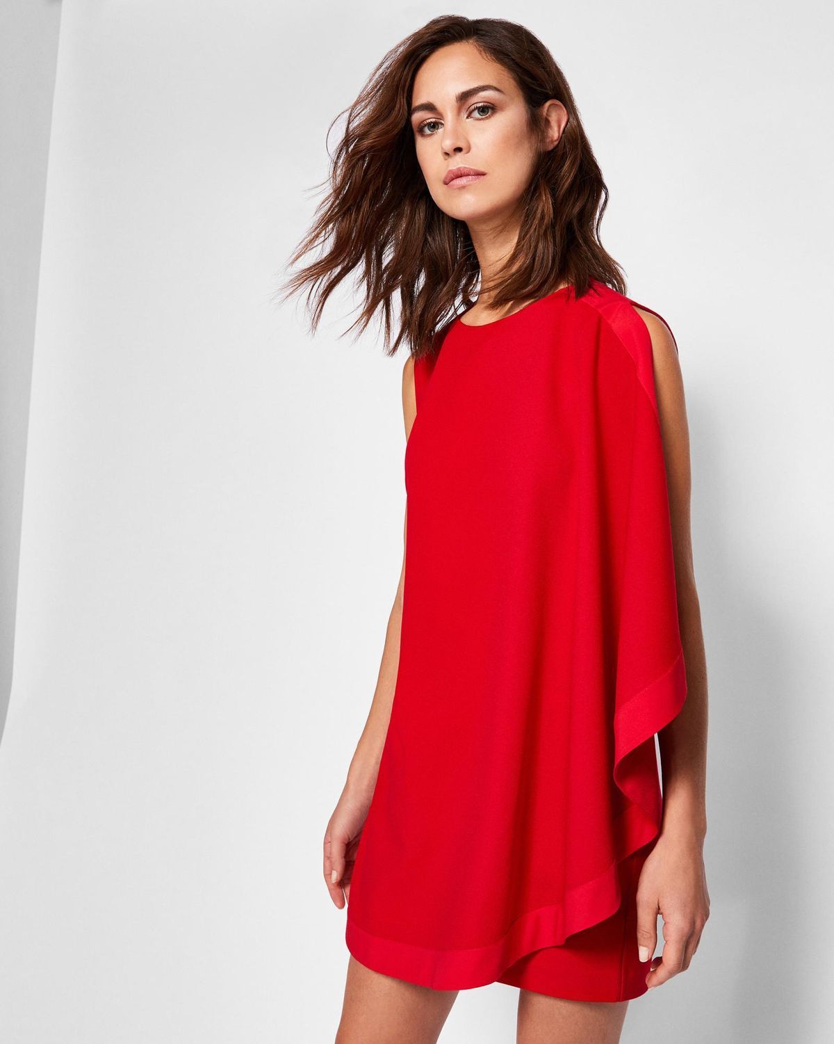 Ted Baker Bolty One-sided Draped Tunic Dress Red Size 12 - Image 2