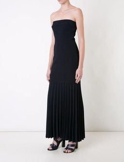 Dion Lee Linear Pleat Crepe Strapless Dress Black Size 10 for rent on The Volte - image 1