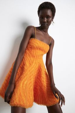 Aje Utopia Ruffle Mini Dress Orange Size 8 for rent on The Volte - image 1