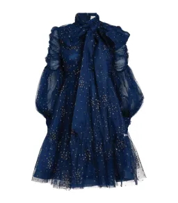 Zimmermann Rhythm Ruched Glitter Mini Dress Blue Size 1/ AU 10 for rent on The Volte - image 3
