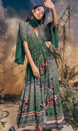 Camilla Tales of Time Long Dress with Smocked Waist Size L / AU 14 for rent on The Volte - image 7