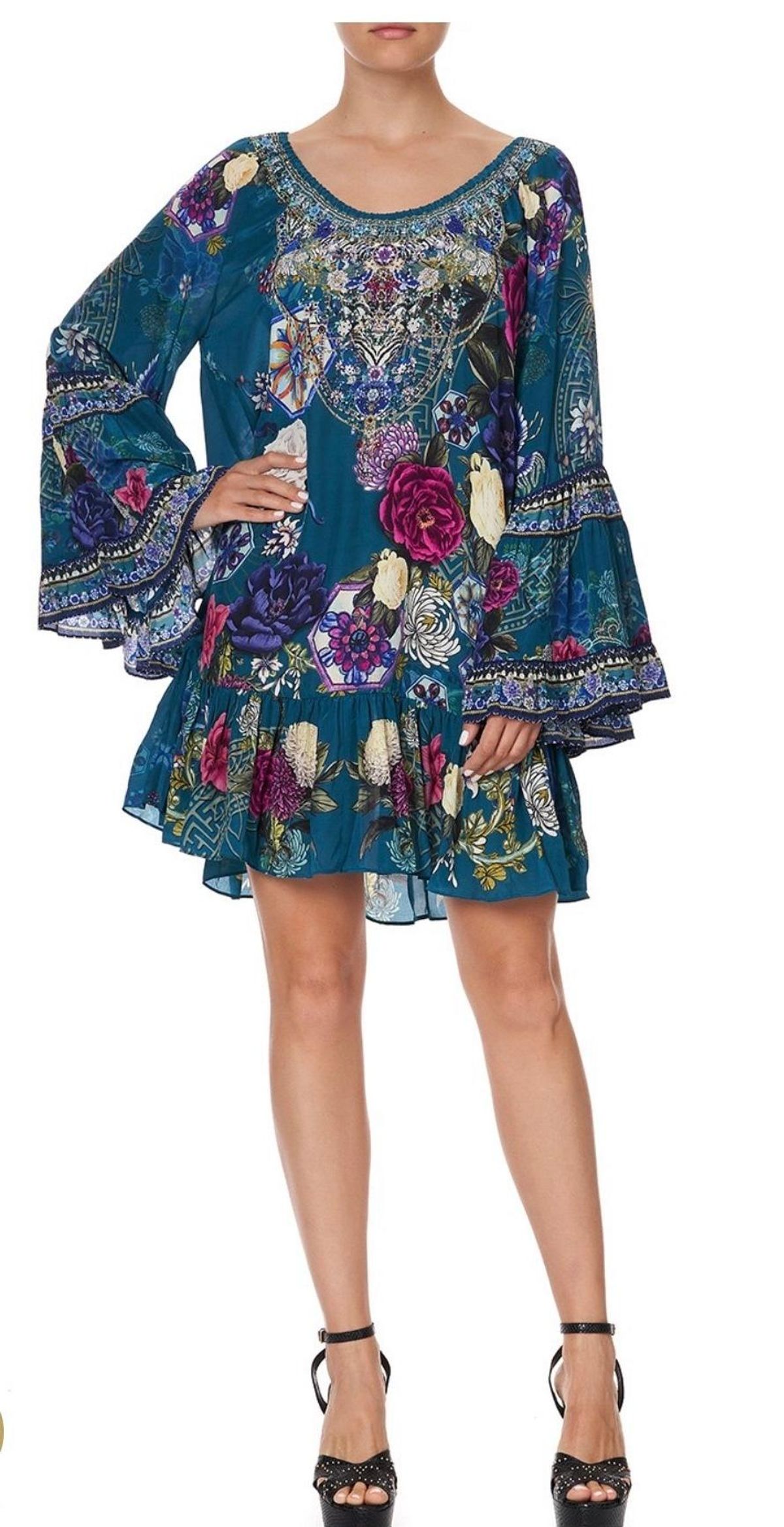 Camilla Lunar Gazing A Line Frill Mini Dress Size L / AU 14 - Image 5