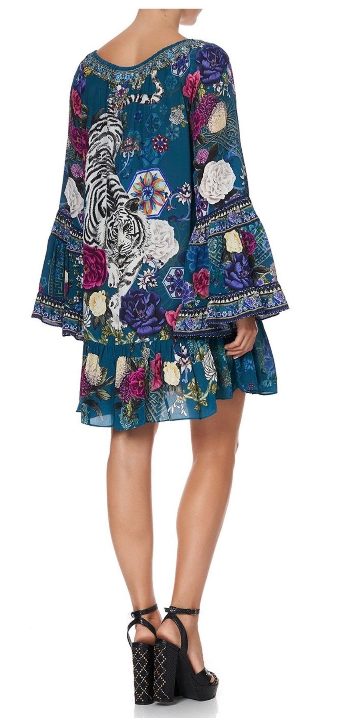 Camilla Lunar Gazing A Line Frill Mini Dress Size L / AU 14 - Image 3