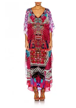 Camilla Discotheque Long V Neck Kaftan Print Size 16 for rent on The Volte - image 1