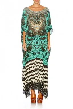Camilla Sacromonte Round Neck Kaftan Print One Size for rent on The Volte - image 2