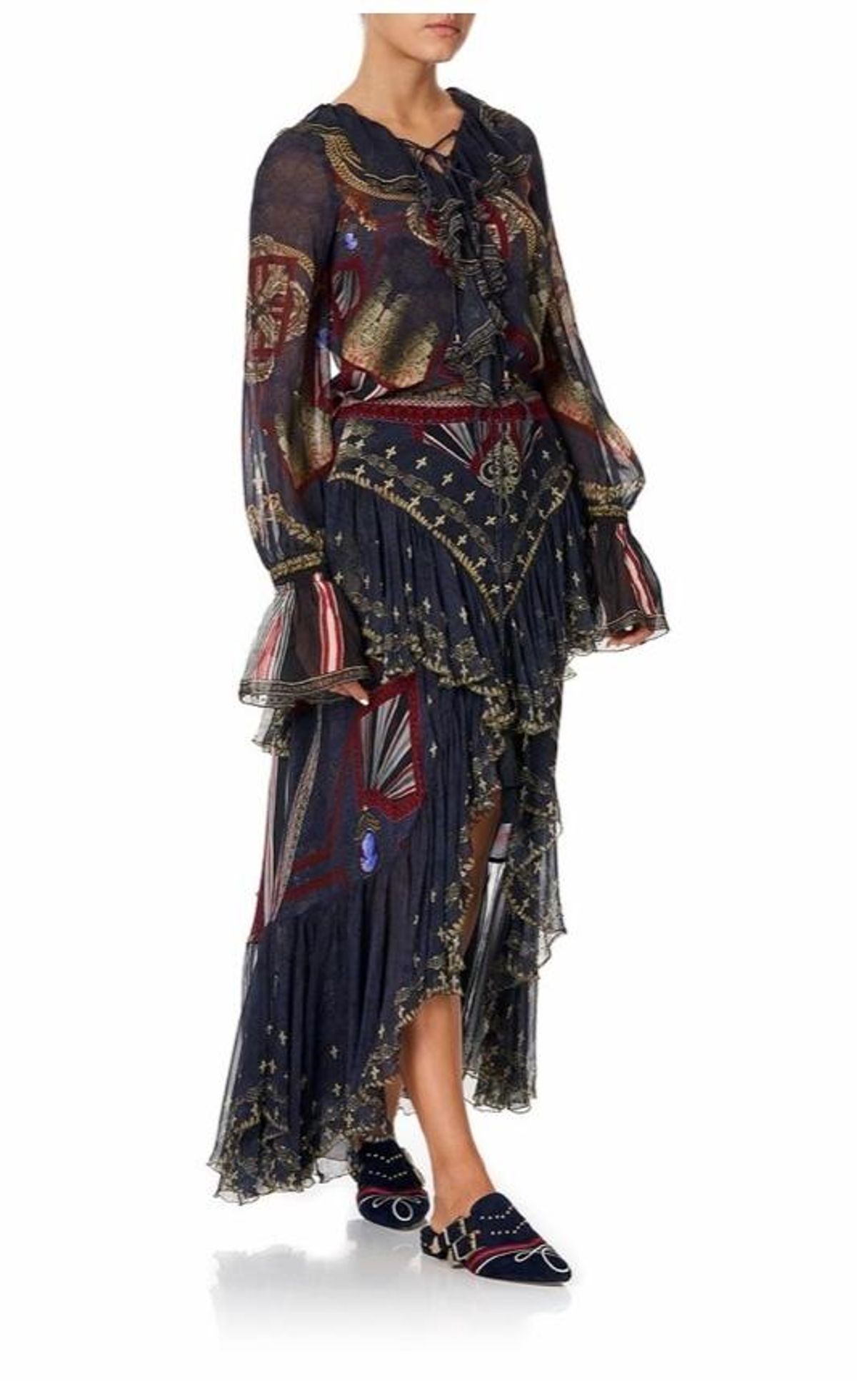 Camilla 'This Charming Woman' double frill skirt and lace up frill blouse Size 14 - Image 5