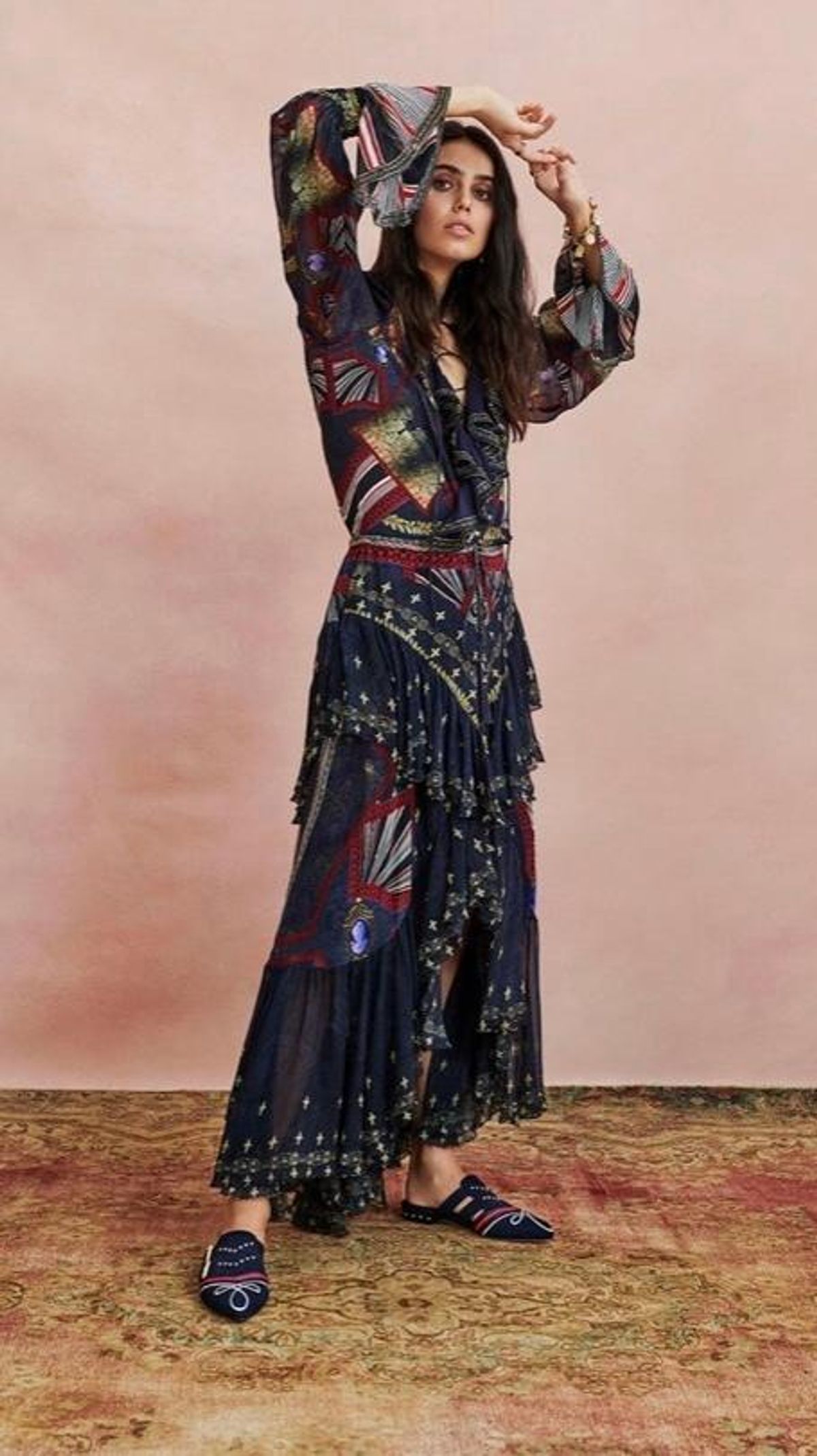 Camilla 'This Charming Woman' double frill skirt and lace up frill blouse Size 14 - Image 3